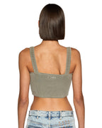 Womens Syndicate Buckle Tank Ash Fitted Fashion Tops - Grey