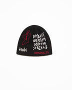 Web Jacquard Beanie Black Fitted Headwear - Black