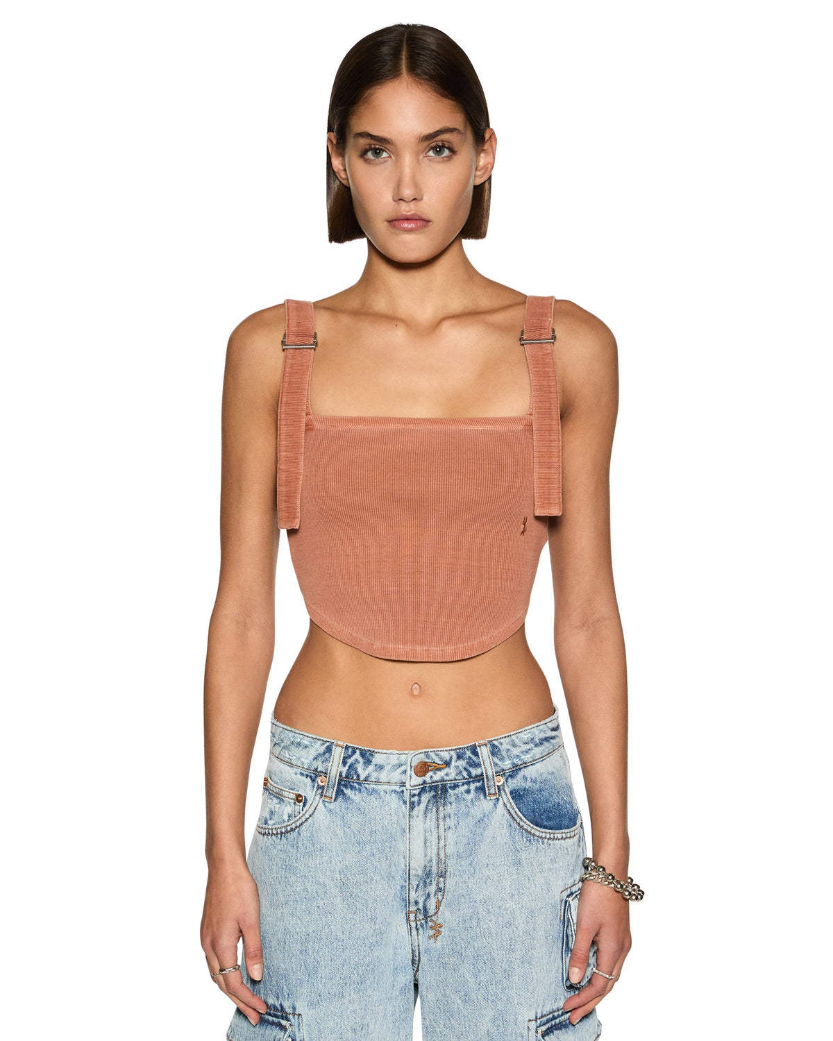 Womens Syndicate Buckle Tank Sunburn Fitted Fashion Tops - Brown