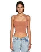 Womens Syndicate Buckle Tank Sunburn Fitted Fashion Tops - Brown