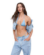 Womens Strings Attached Bikini denim Regular Bikini - Denim