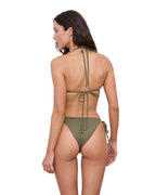 Womens Reverse It Triangle Bikini Camo/khaki Regular Bikini - Khaki