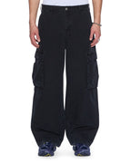 Mens Maxx Fugitive Cargo Worn Black Oversized Pants - Black