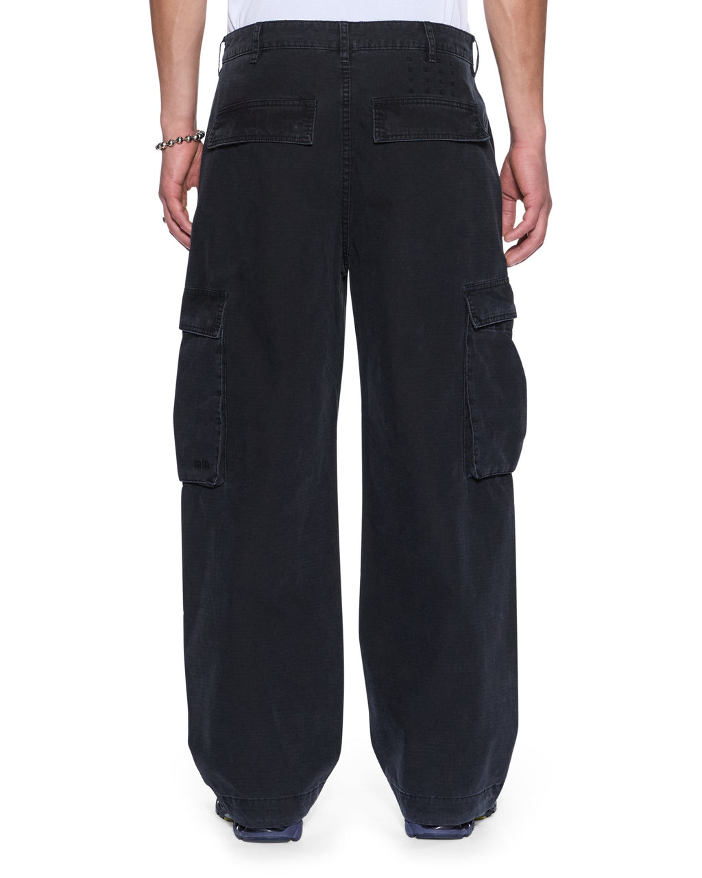 Mens Maxx Fugitive Cargo Worn Black Oversized Pants - Black