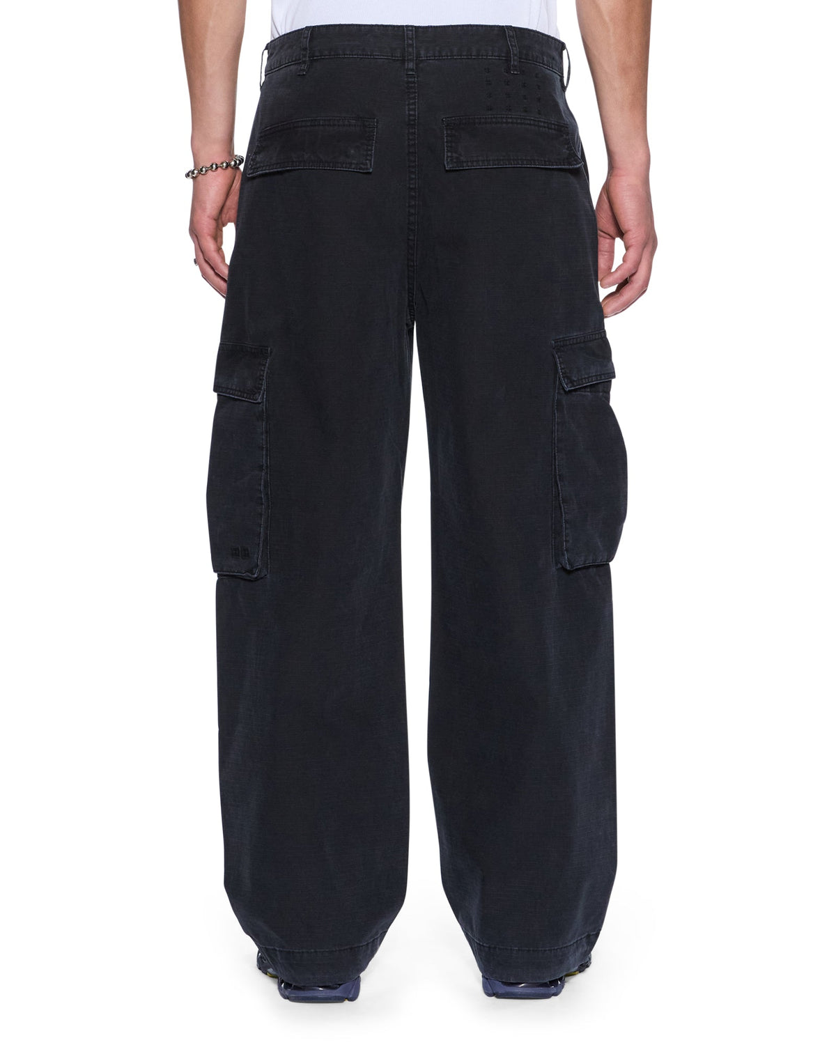 Mens Maxx Fugitive Cargo Worn Black Oversized Pants - Black