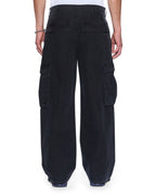 Mens Maxx Fugitive Cargo Worn Black Oversized Pants - Black