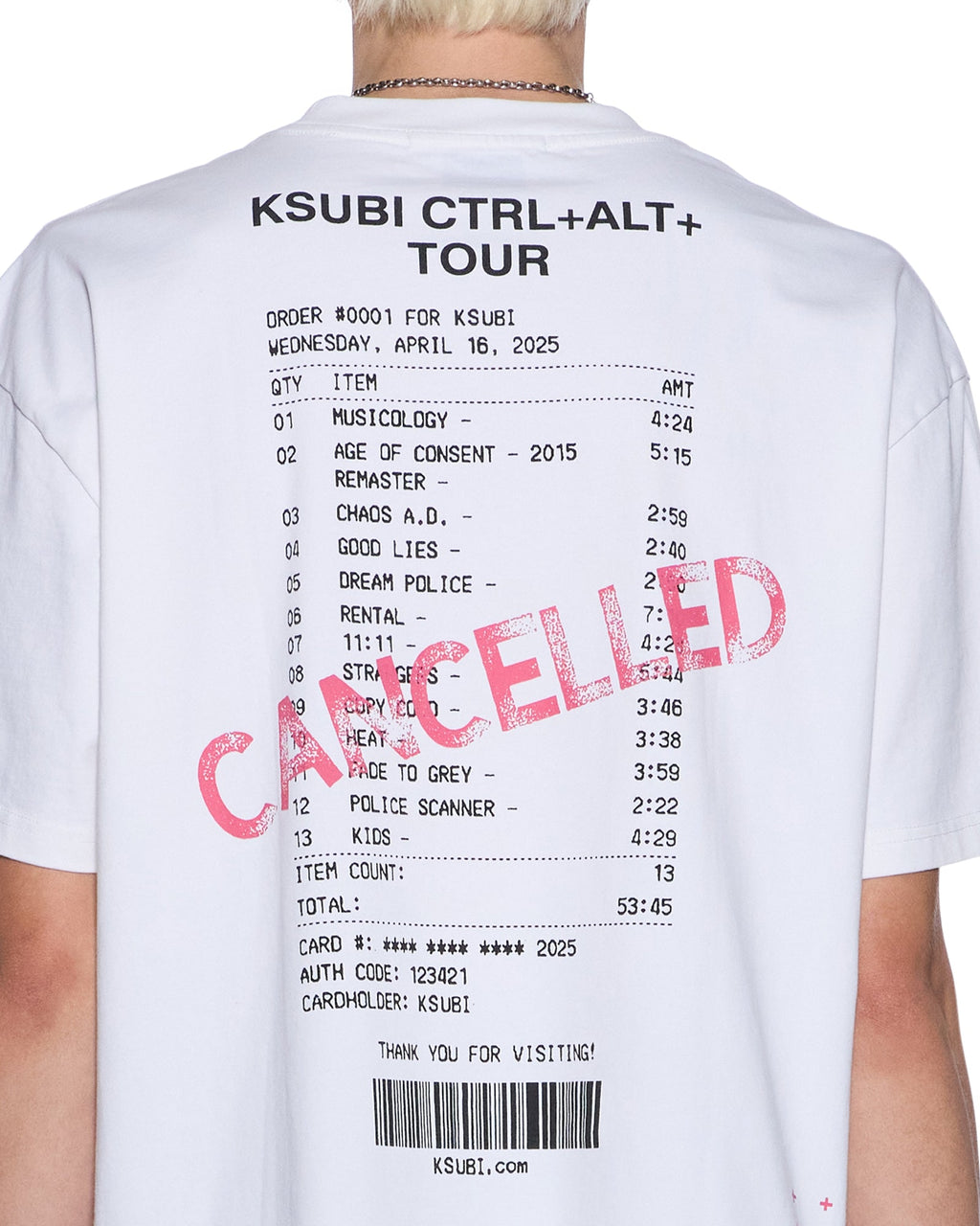 Mens Force Quit Ss Halen Tee Off White Boxy Tees - Beige