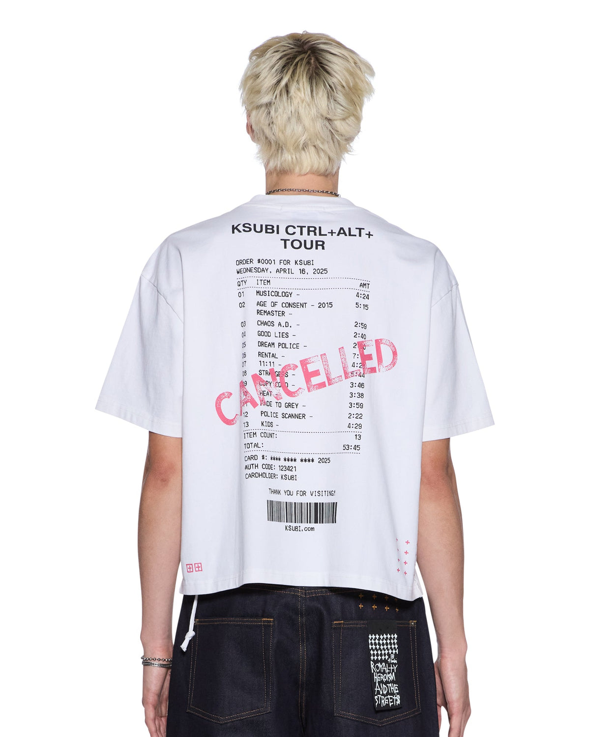 Mens Force Quit Ss Halen Tee Off White Boxy Tees - Beige