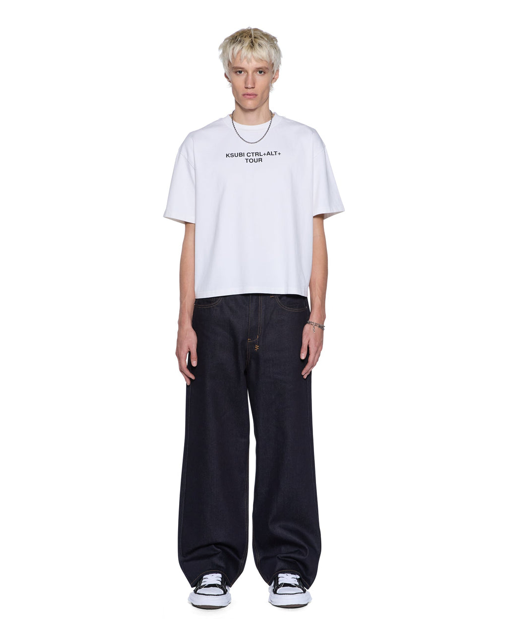 Mens Force Quit Ss Halen Tee Off White Boxy Tees - Beige
