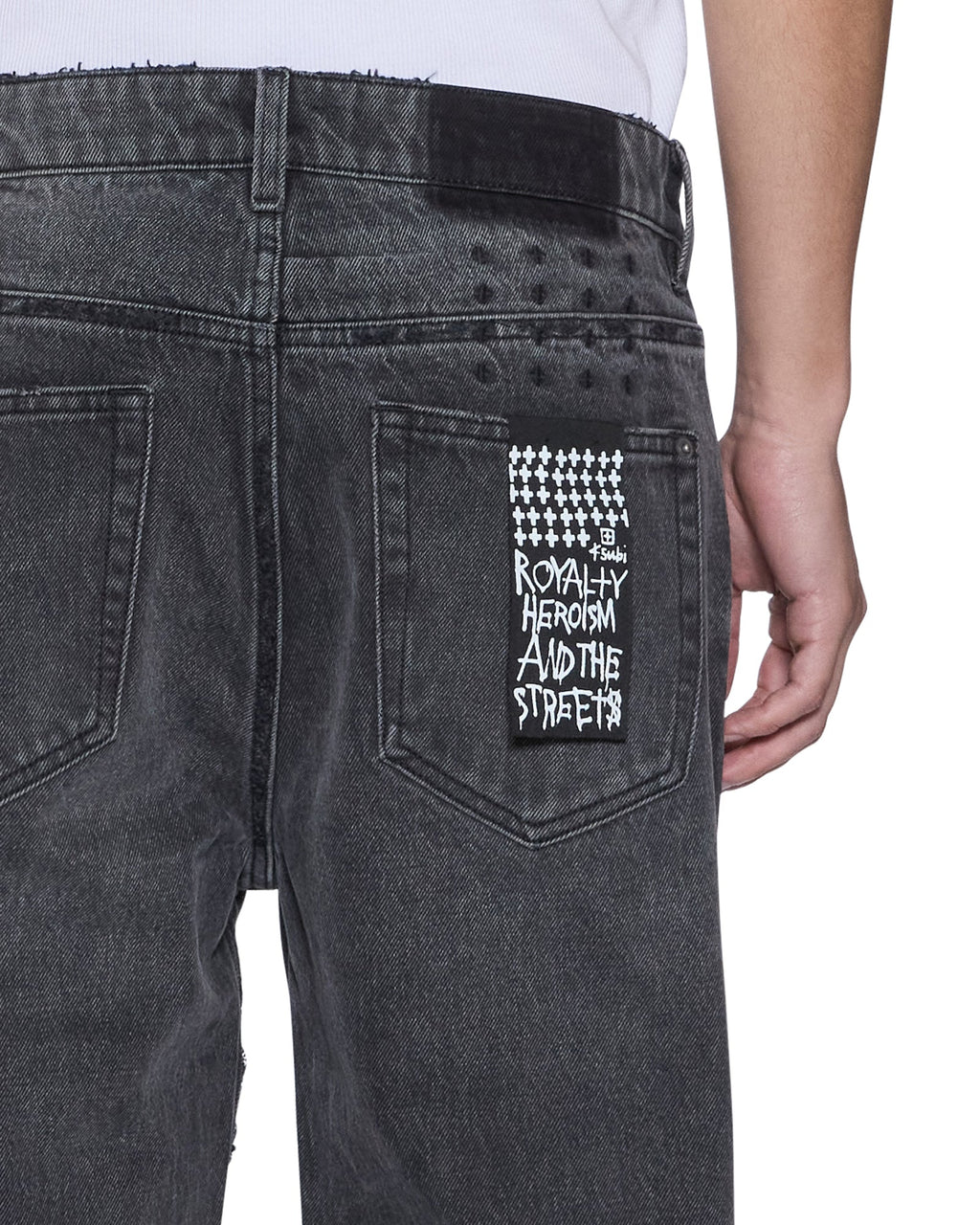 Mens Hazlow Villian Grey Straight Denim Jeans - Grey