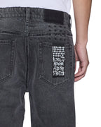 Mens Hazlow Villian Grey Straight Denim Jeans - Grey