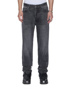 Mens Hazlow Villian Grey Straight Denim Jeans - Grey