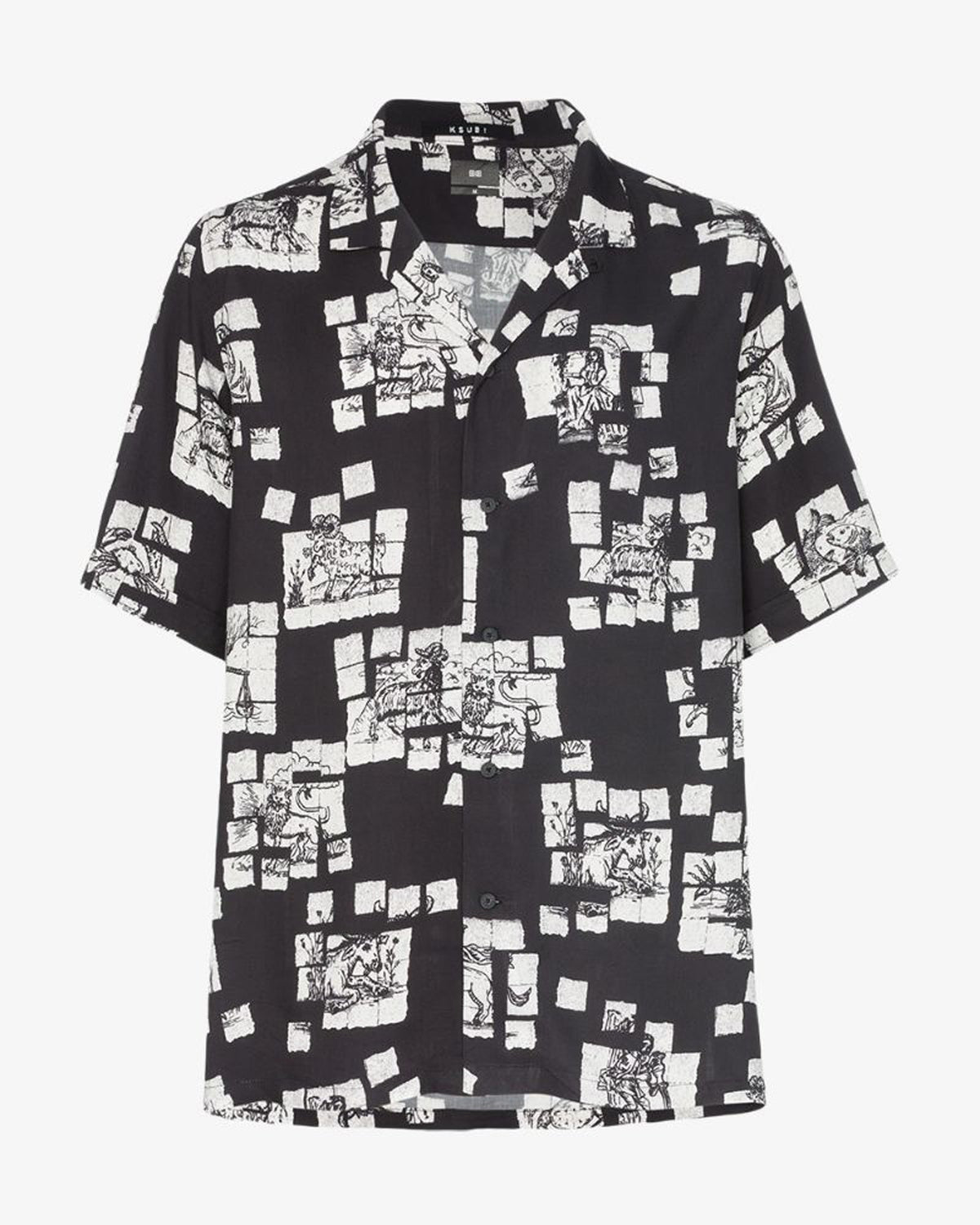 Mens Zodiac Acid Resort Ss Shirt Regular Shirts - Multi Colour