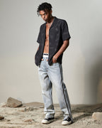 Mens Anti K Zipped Dynamite Relaxed Denim Jeans - Denim