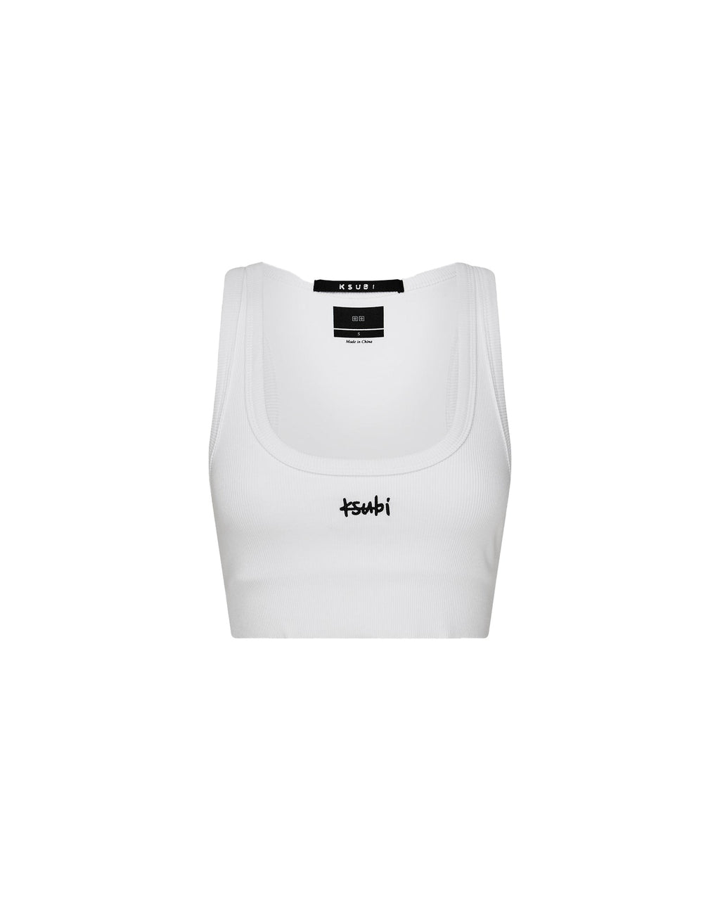Womens 1999 Origin Cropped Tank White Fitted Fashion Tops - White