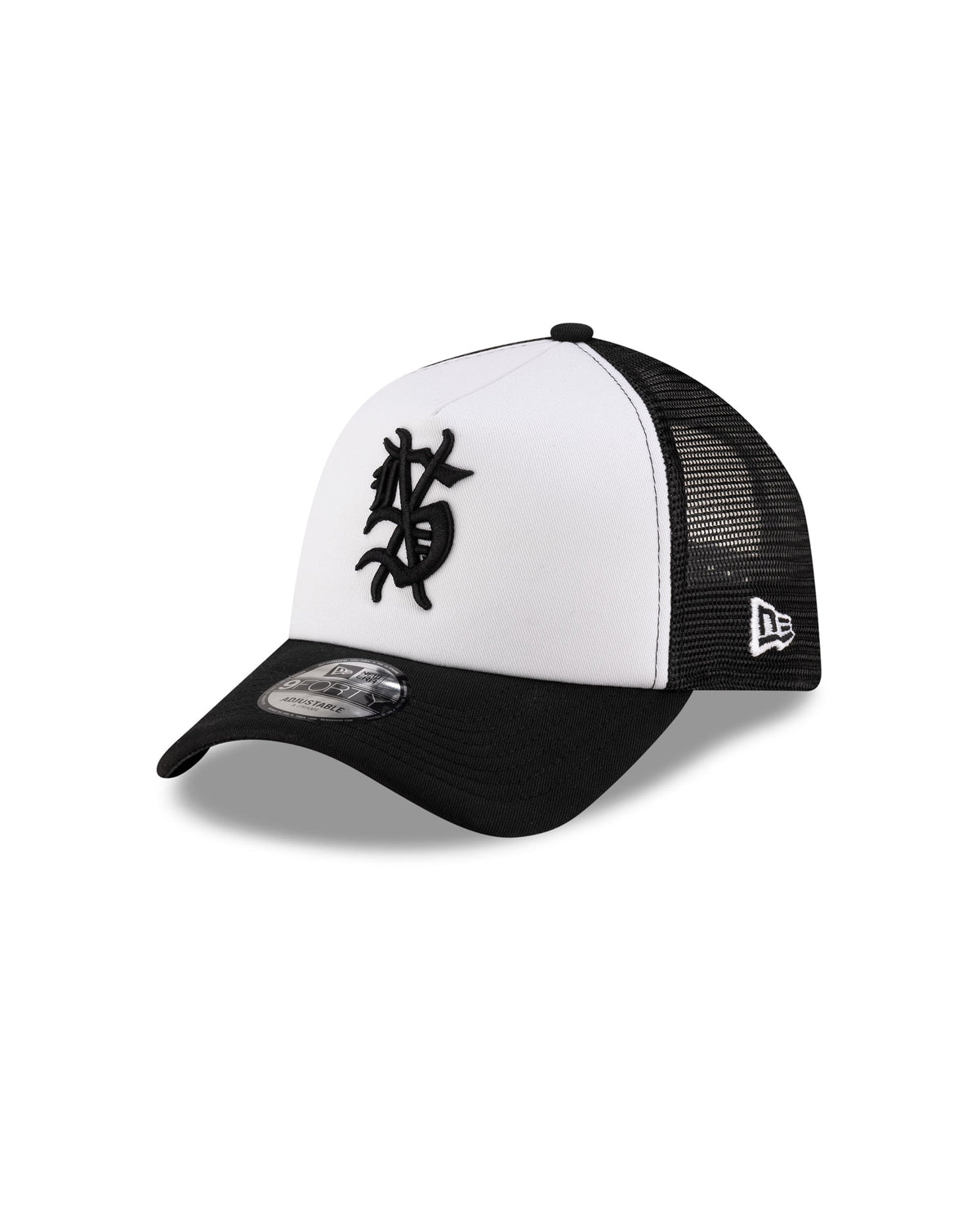 Ksubi X New Era 9forty A-frame Trucker Cap Black/white Headwear - Black