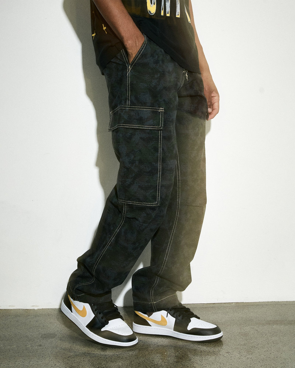 Mens Fugitive Cargo Pant Camo Straight Pants - Multi Colour