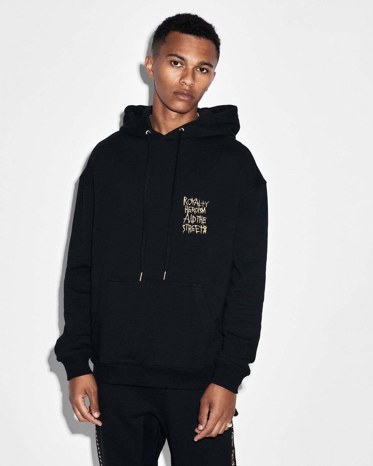 Mens Ksubi 23 Biggie Hoodie Jet Black Oversized Fleece - Black