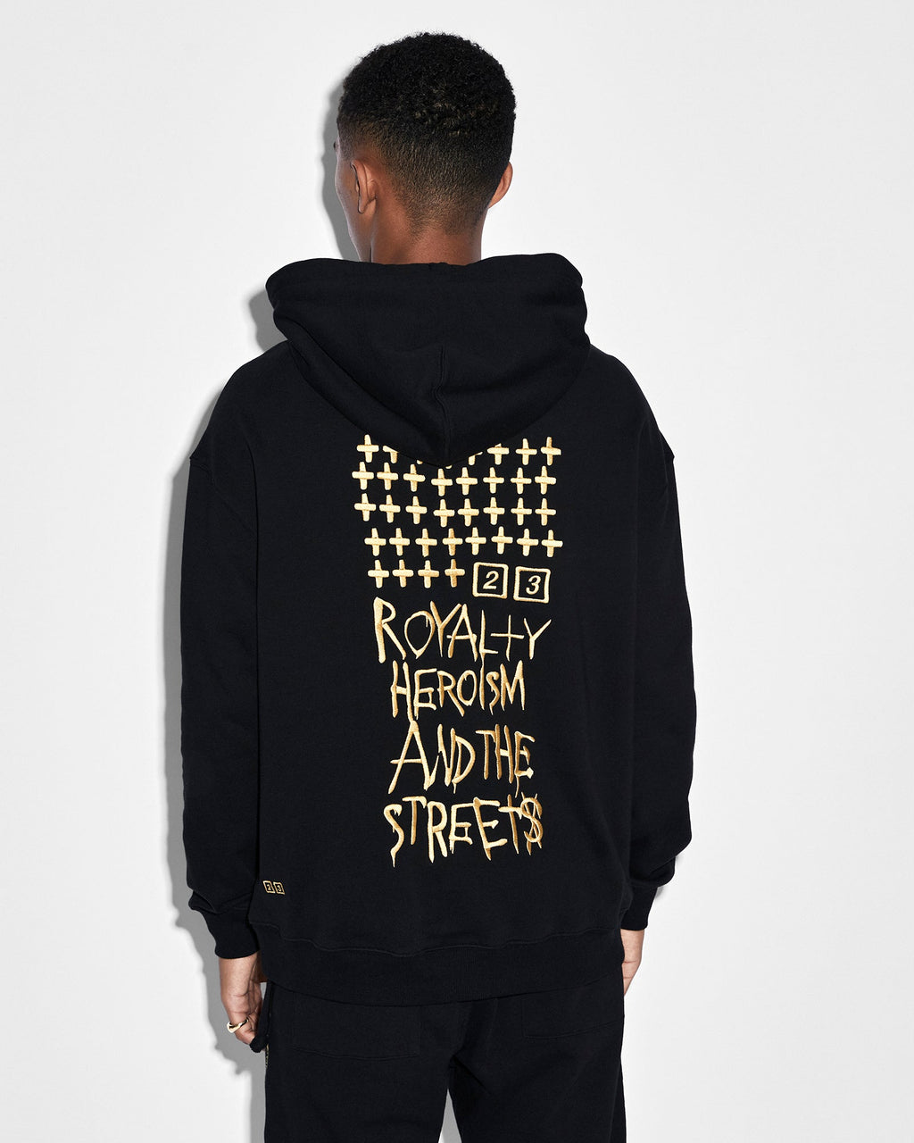 Mens Ksubi 23 Biggie Hoodie Jet Black Oversized Fleece - Black