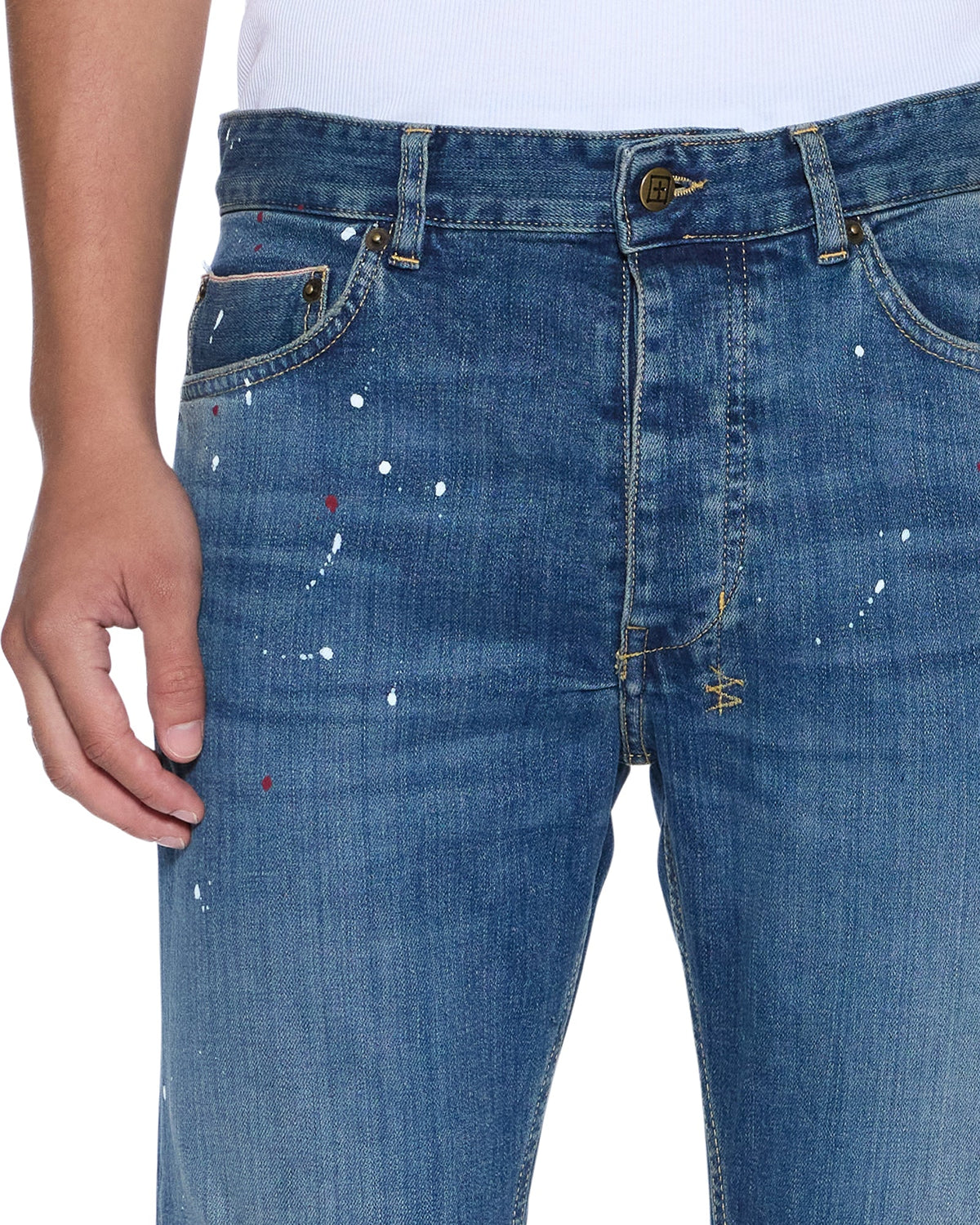 Mens Chitch Selvedge Artist Blue Slim Denim Jeans - Denim