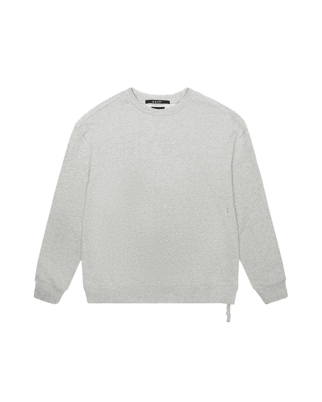 Mens 4 X 4 Biggie Crew Grey Marle Oversized Fleece - Grey
