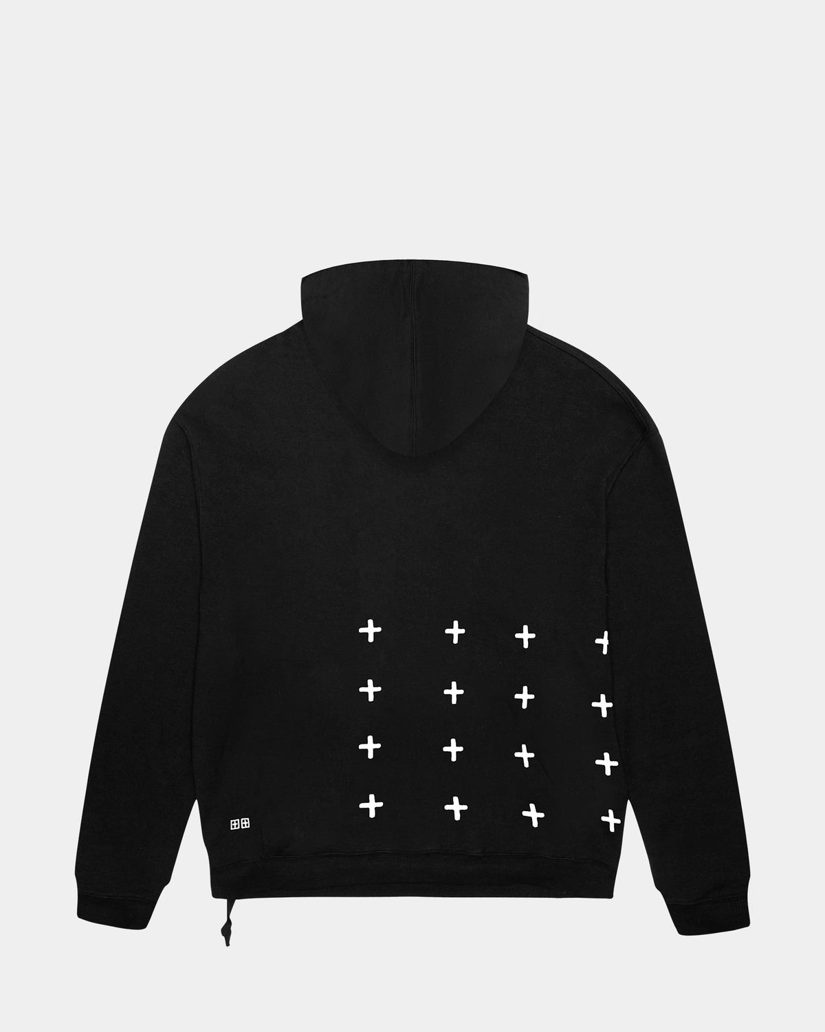 Mens 4 X 4 Biggie Hoodie Jet Black Oversized Fleece - Black
