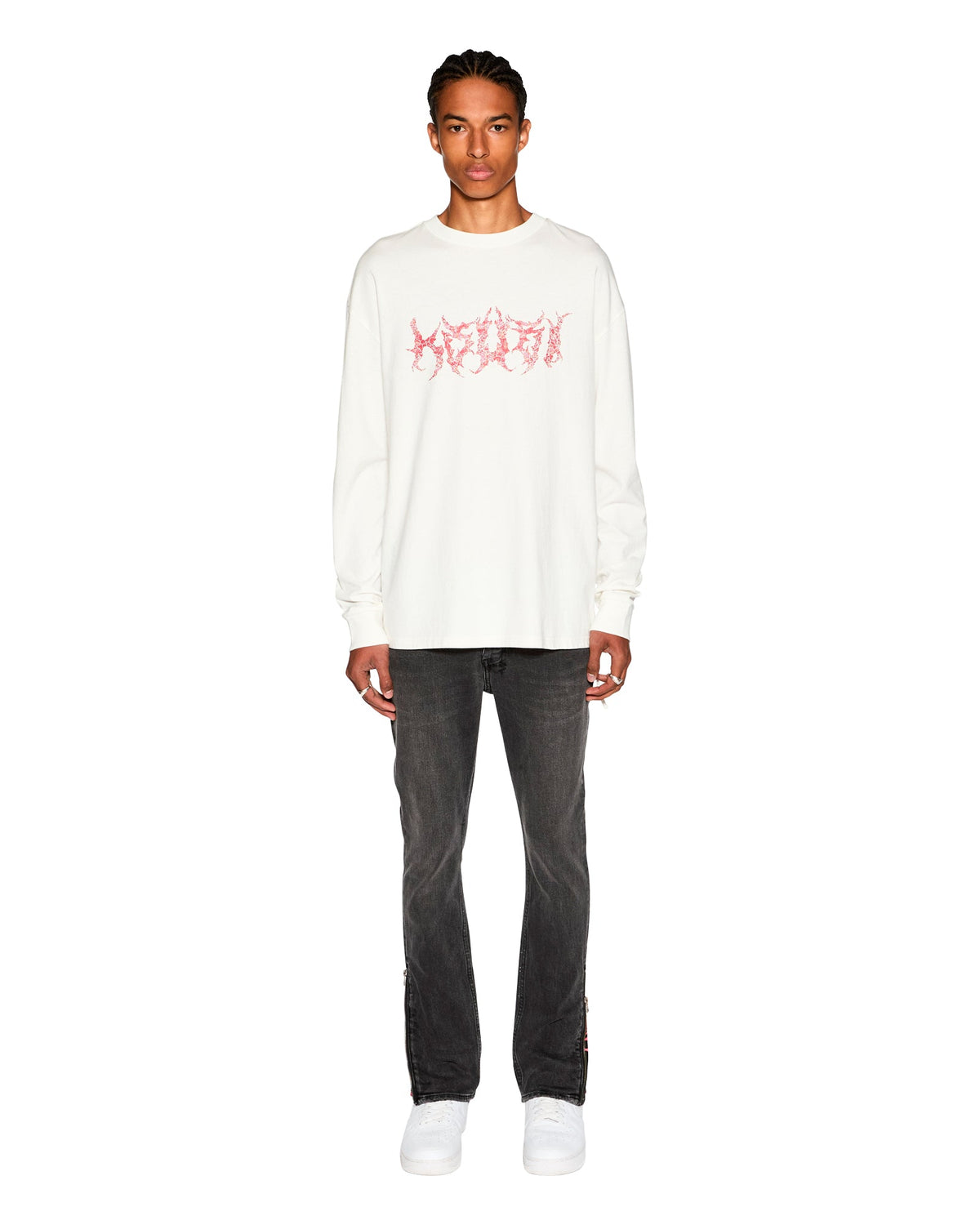 Mens Sabbath Biggie Ls Tee Vintage White Oversized Tees - White