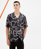 Mens Heavy Metal Resort Ss Shirt Regular Shirts - Black