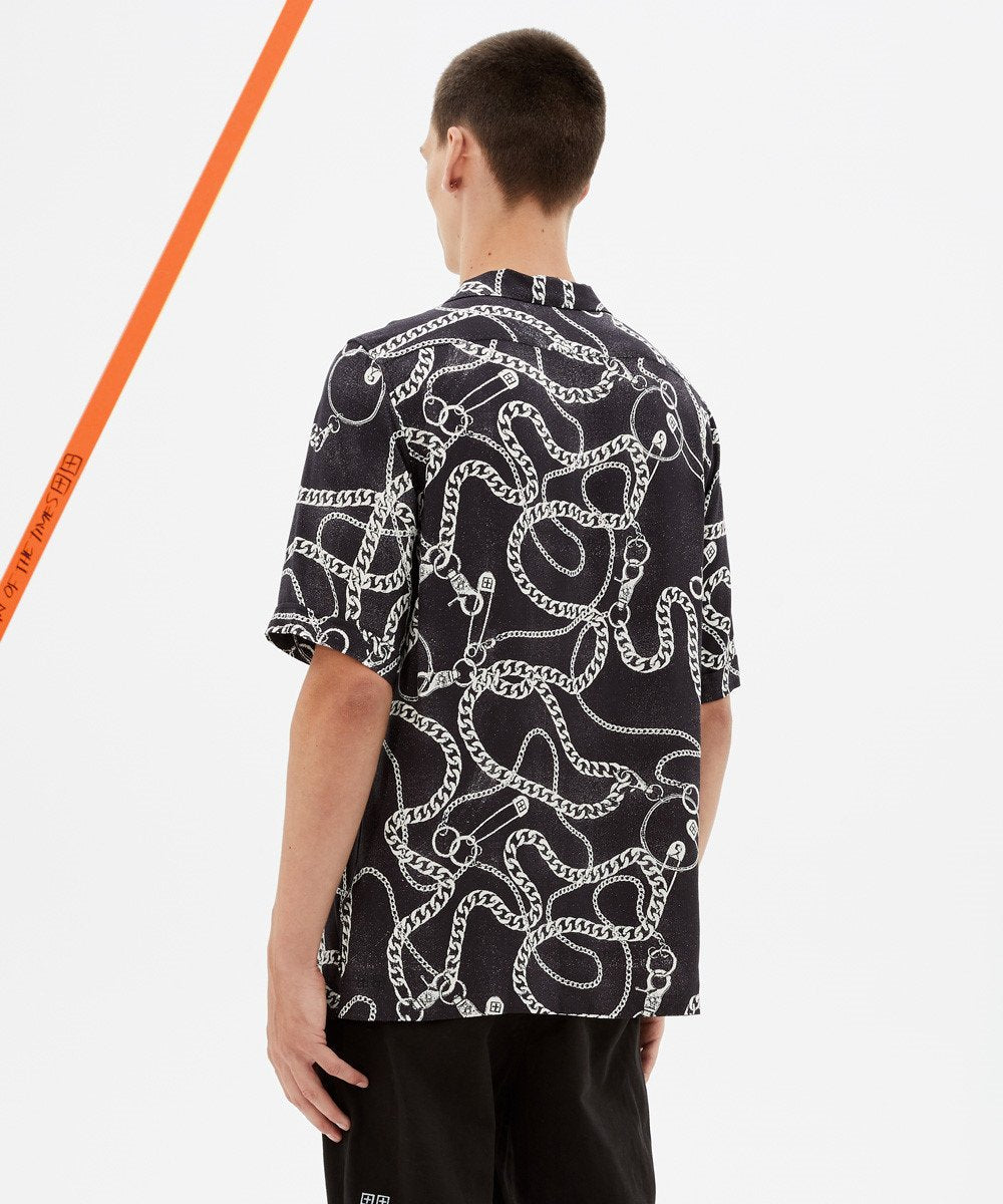 Mens Heavy Metal Resort Ss Shirt Regular Shirts - Black