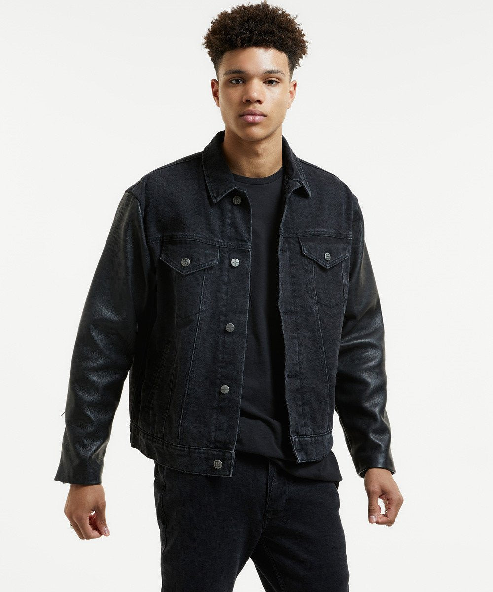 Mens Oh G Jacket Throwblack Biker Oversized Jackets - Black