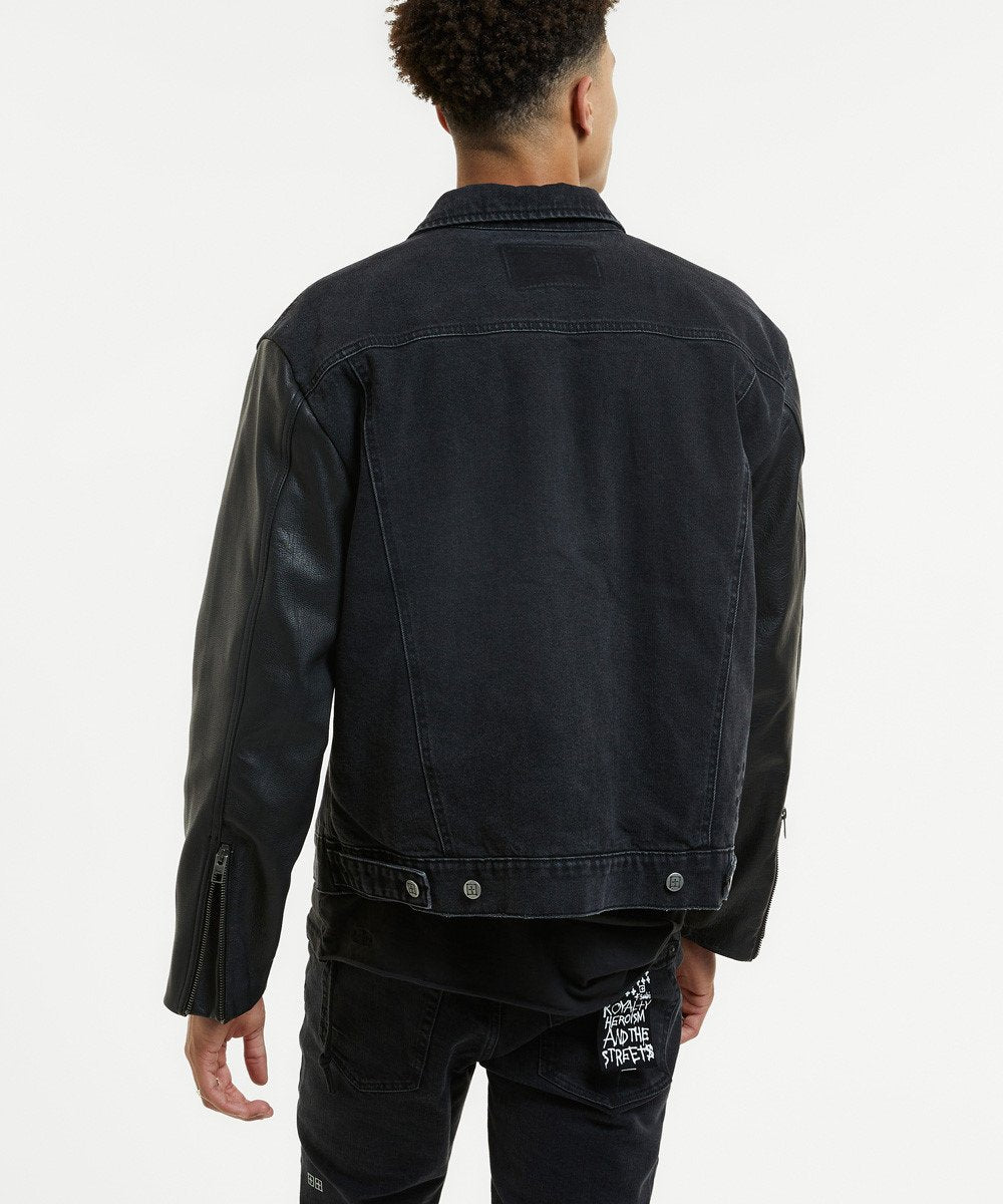 Mens Oh G Jacket Throwblack Biker Oversized Jackets - Black