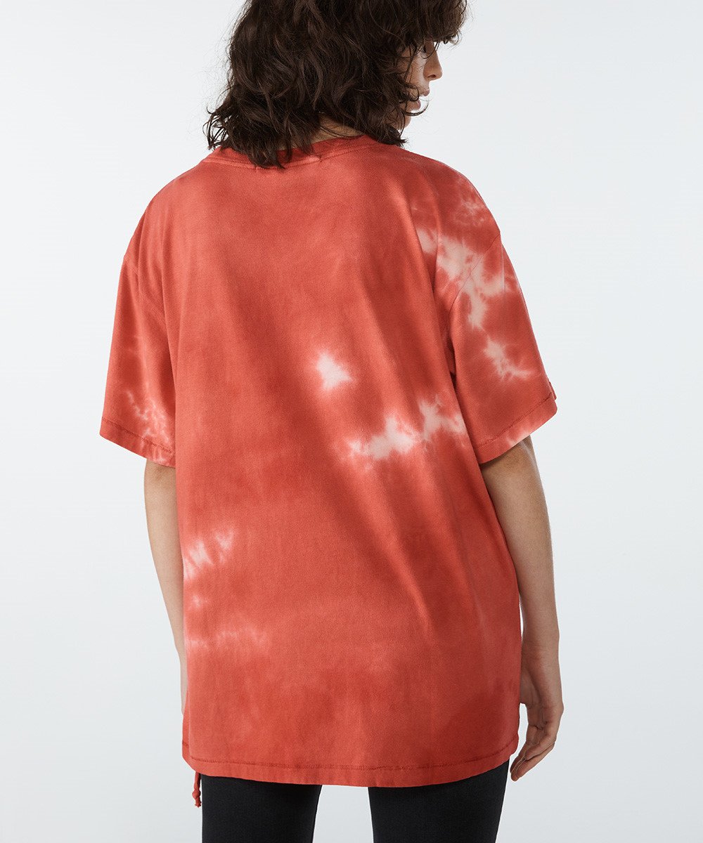 Womens Super Nature Ss Tee Red Dye Oversized Tees - Red