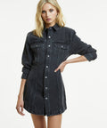 SNAP DRESS DUSTED BLACK