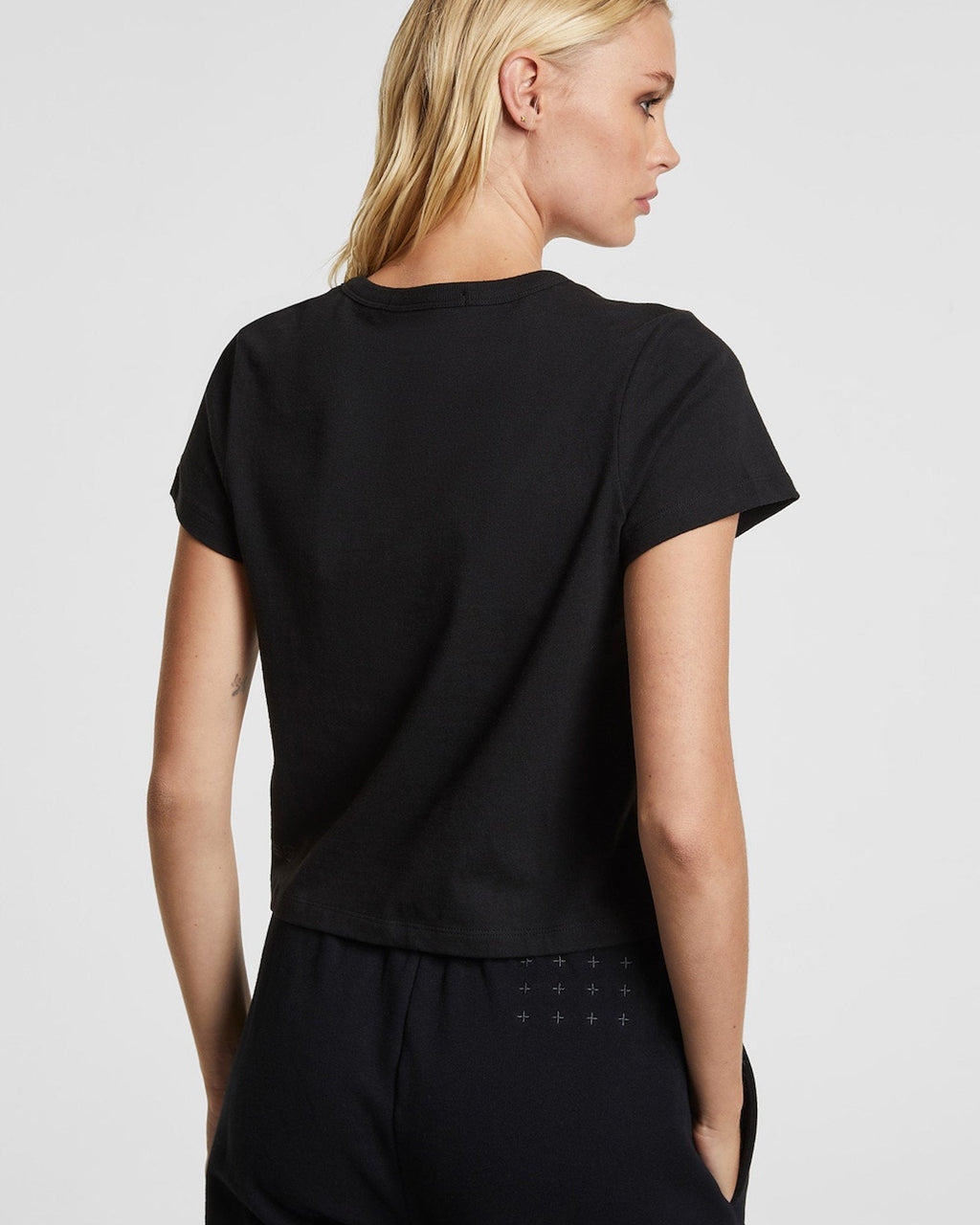 Womens 3 X 4 Mini Ss Tee Jet Black Fitted Tees - Black