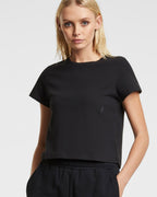 Womens 3 X 4 Mini Ss Tee Jet Black Fitted Tees - Black