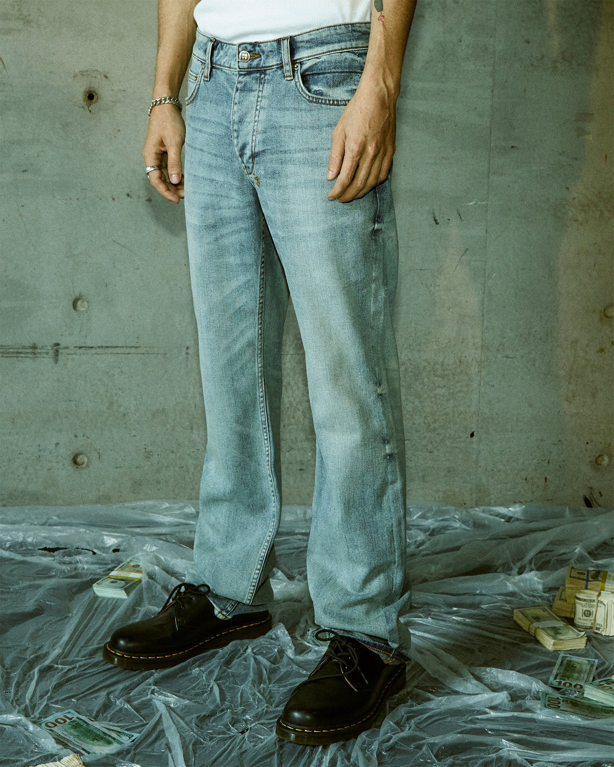 Mens Bronko Pure Dynamite Bootcut Denim Jeans - Denim
