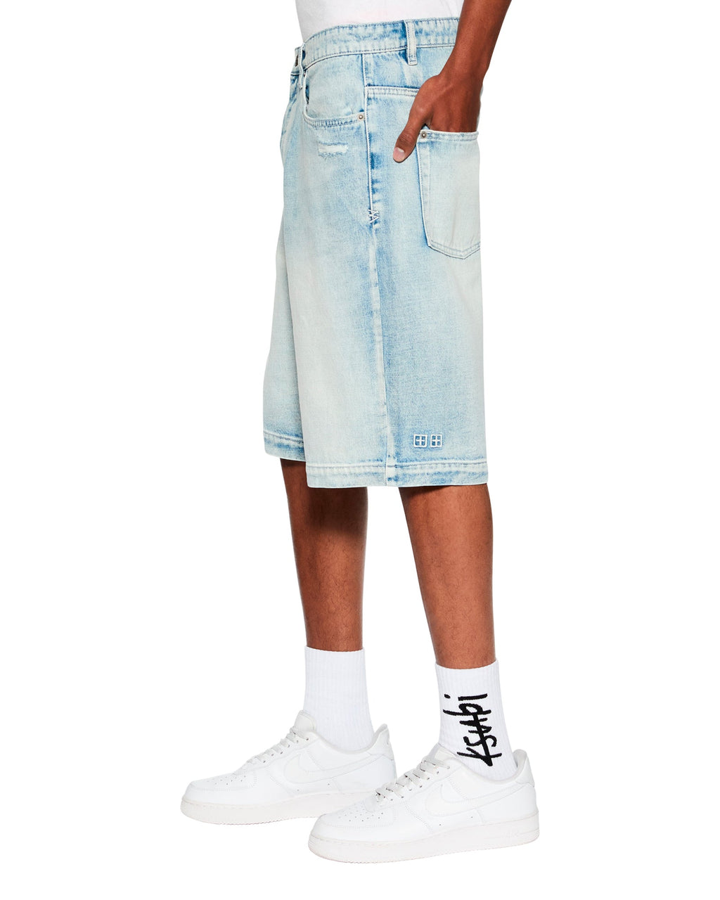 Mens Maxx Short Blue Ice Relaxed Walkshorts - Denim