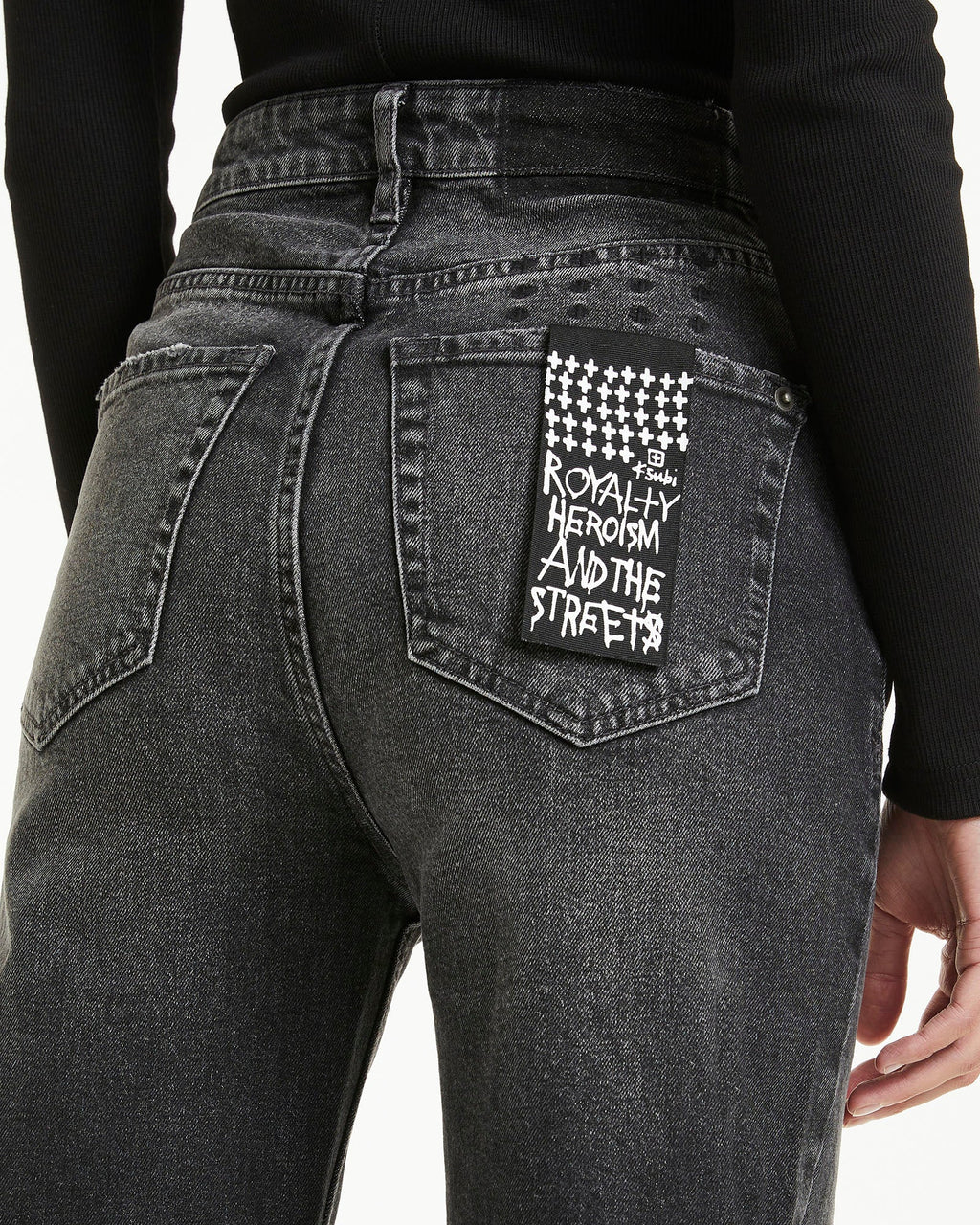 Womens Brooklyn Jean Diablo Straight Denim Jeans - Black