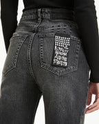 Womens Brooklyn Jean Diablo Straight Denim Jeans - Black