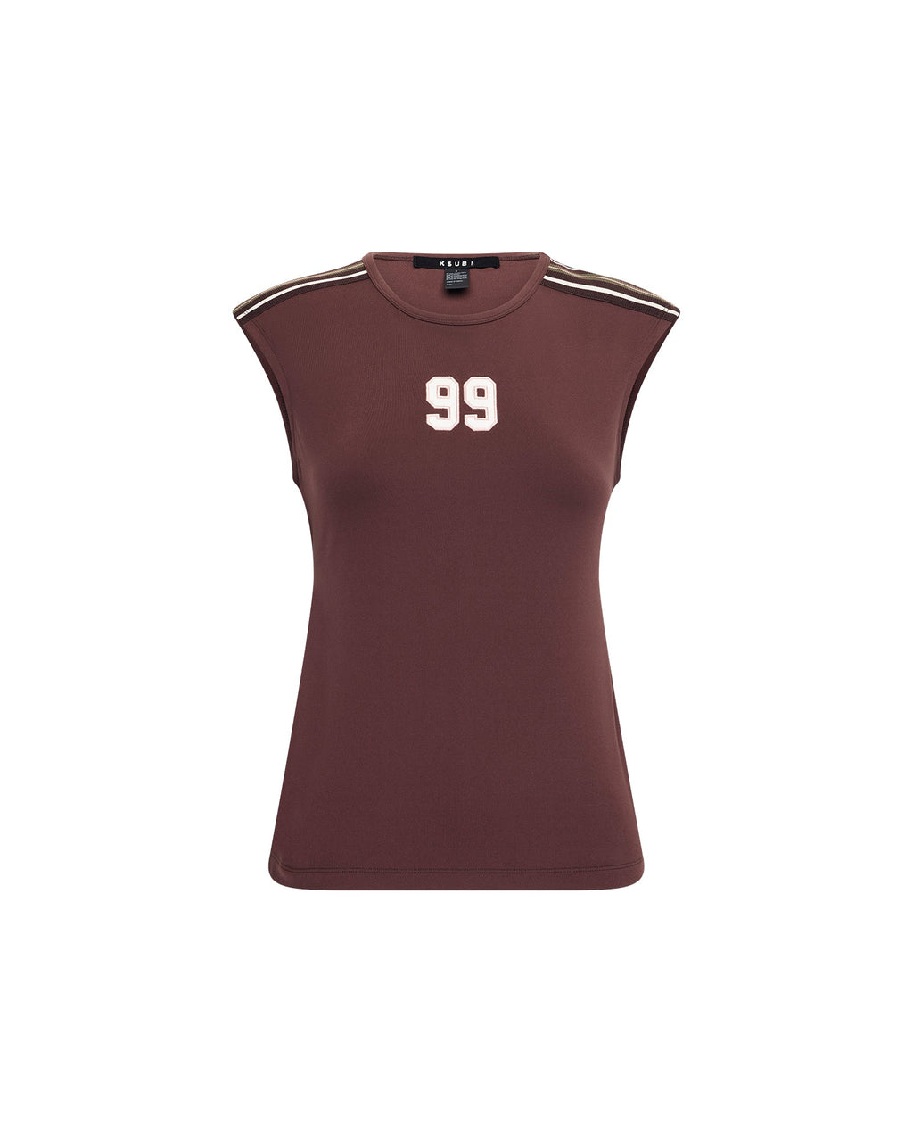 Womens 99 Ss Slim Open Back Tee Mocha Slim Tees - Brown