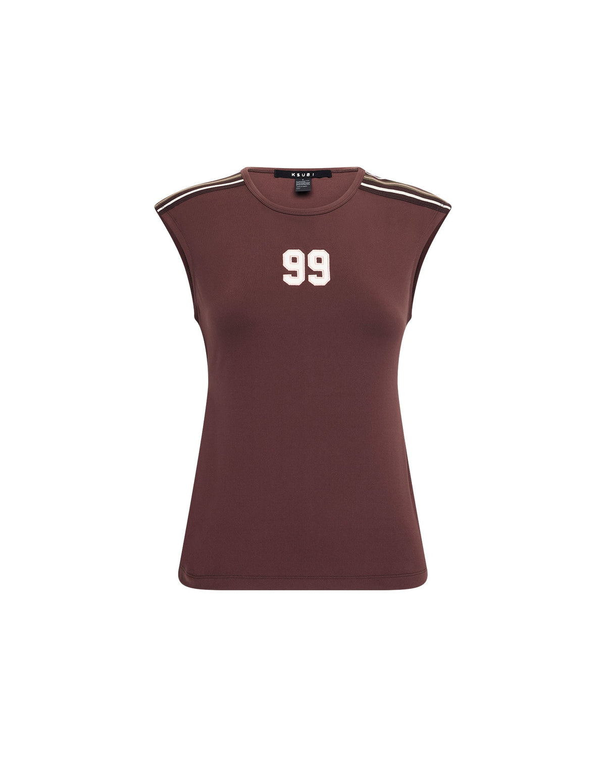 Womens 99 Ss Slim Open Back Tee Mocha Slim Tees - Brown