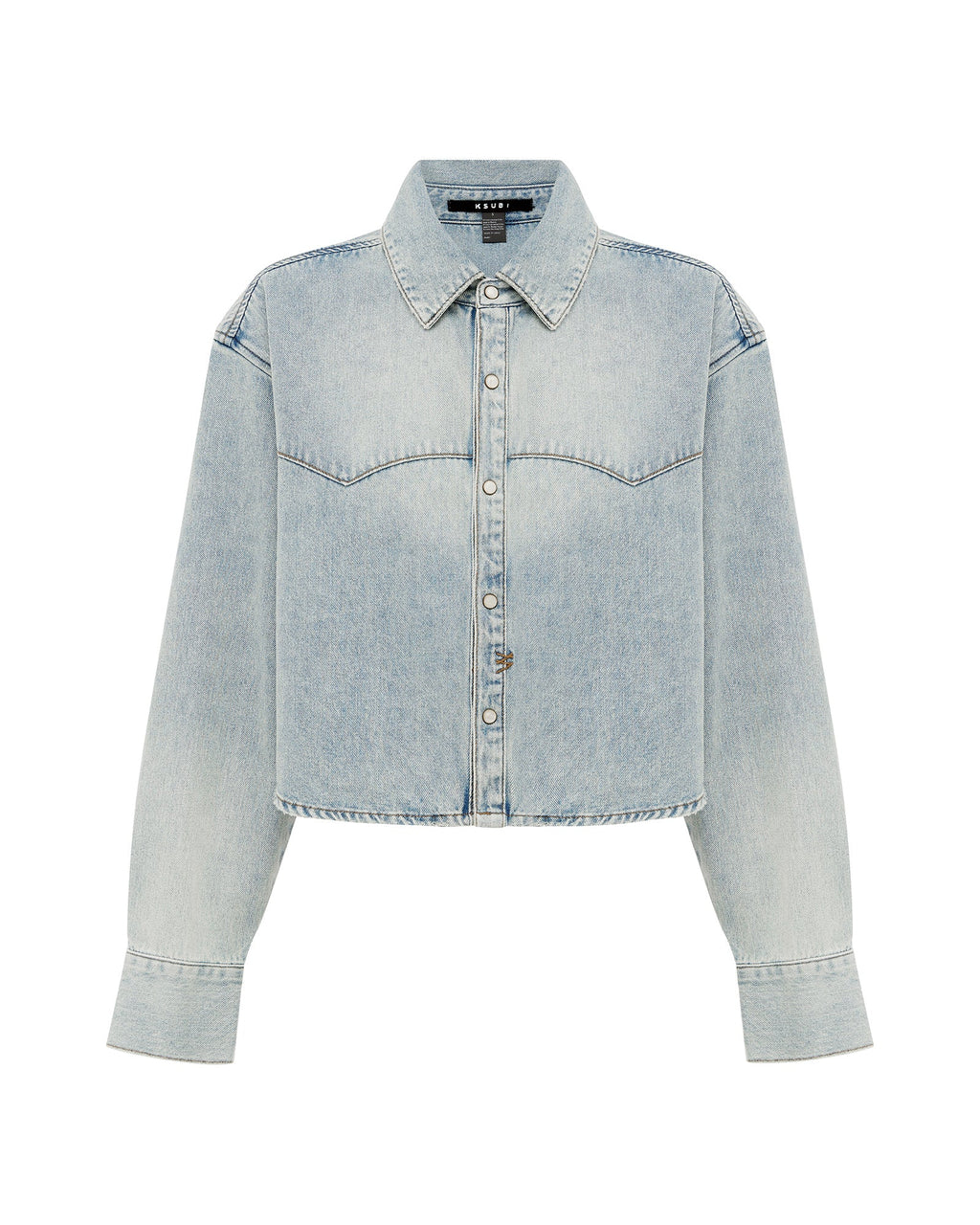 Womens Alabama Crop Ls Shirt Paragon Cropped Shirts - Denim