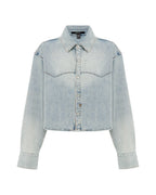 Womens Alabama Crop Ls Shirt Paragon Cropped Shirts - Denim