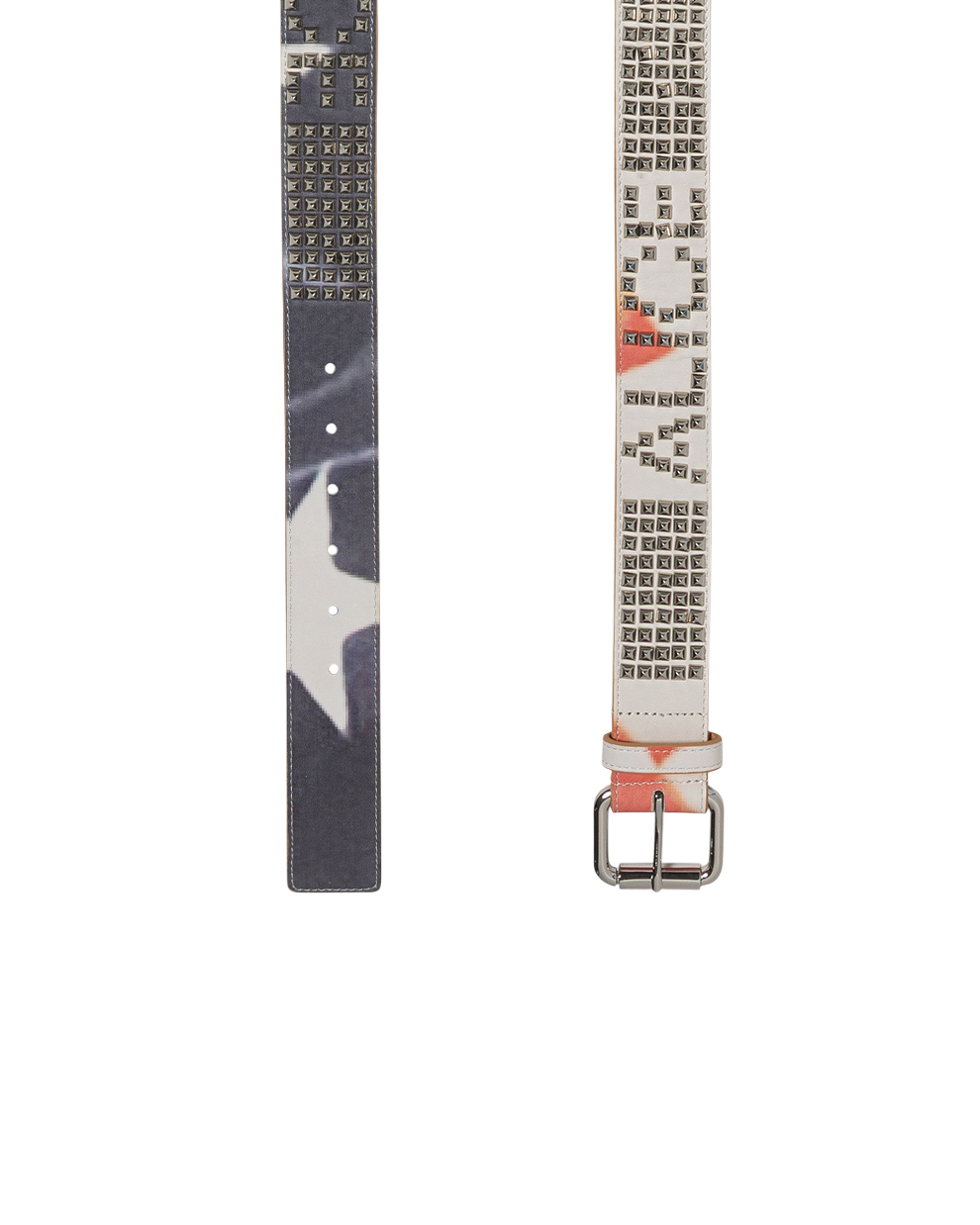 Ksubi X Alice Hollywood Leather Studded Flag Belt Accessories - Multi Colour