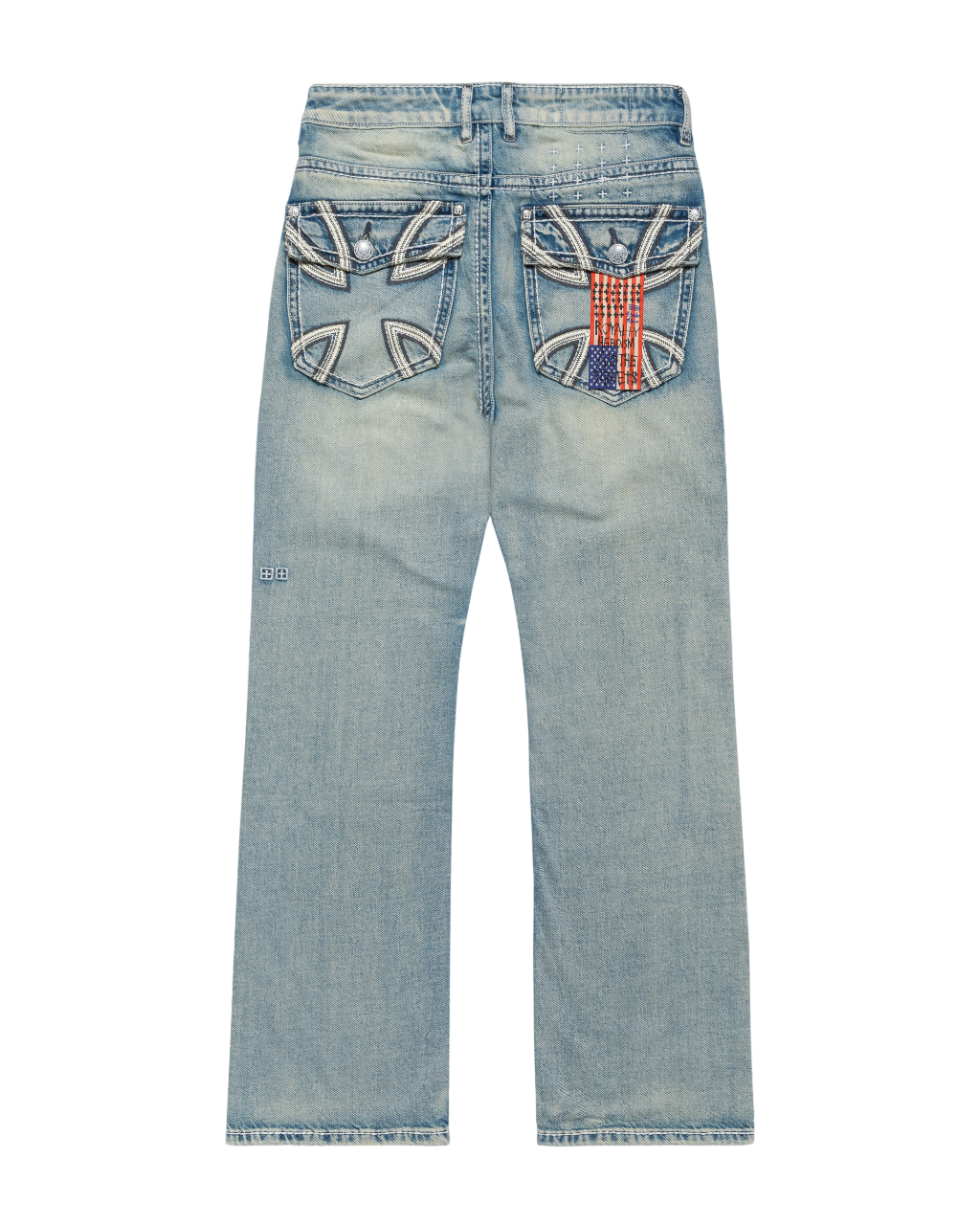 Mens Ksubi X Alice Hollywood Toro Punk Bootcut Denim Jeans - Denim
