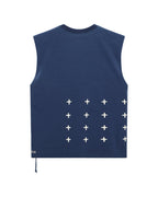 Mens All Day Biggie Cut Off Tee Deep Oversized Tees - Navy