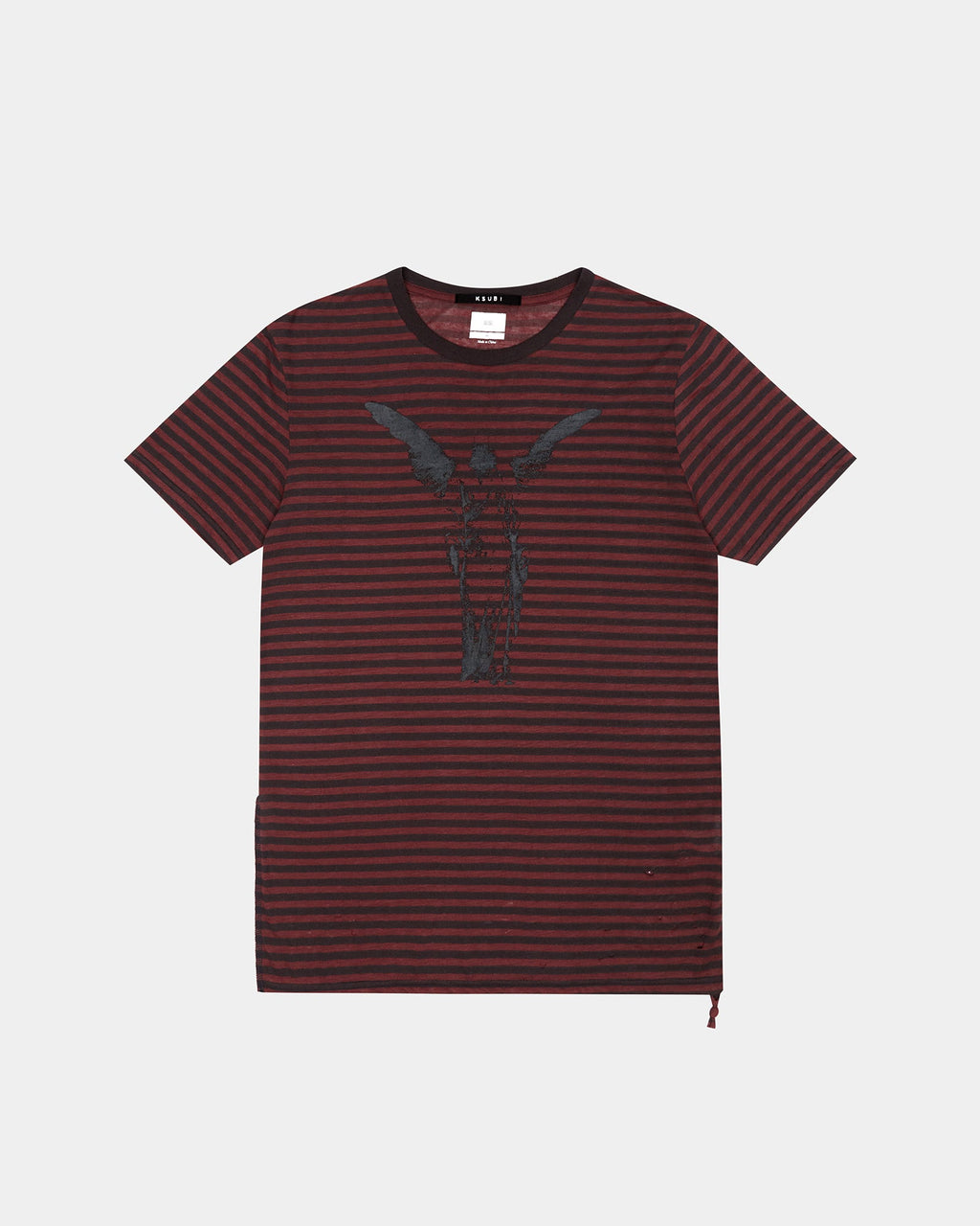 Mens Angel Sioux Ss Tee Red Stripe Slim Tees - Red