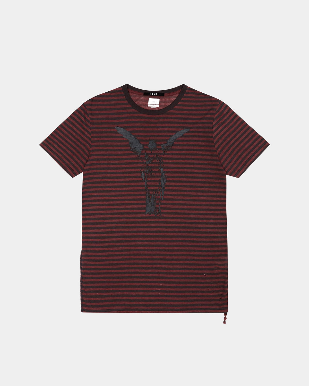 Mens Angel Sioux Ss Tee Red Stripe Slim Tees - Red