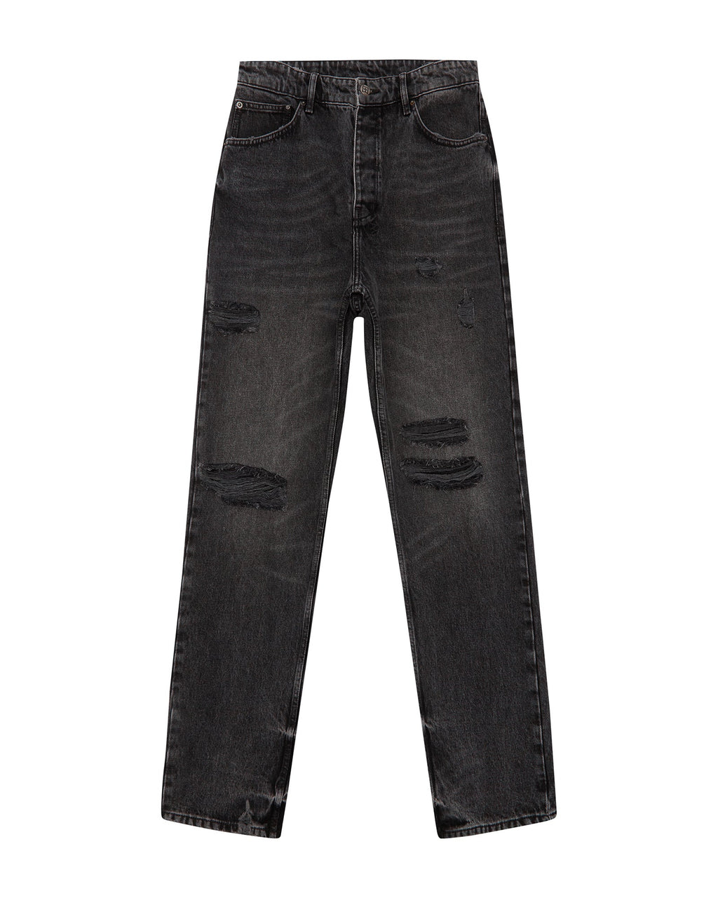 Mens Anti K Blakk Rokk Trashed Relaxed Denim Jeans - Black