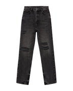 Mens Anti K Blakk Rokk Trashed Relaxed Denim Jeans - Black
